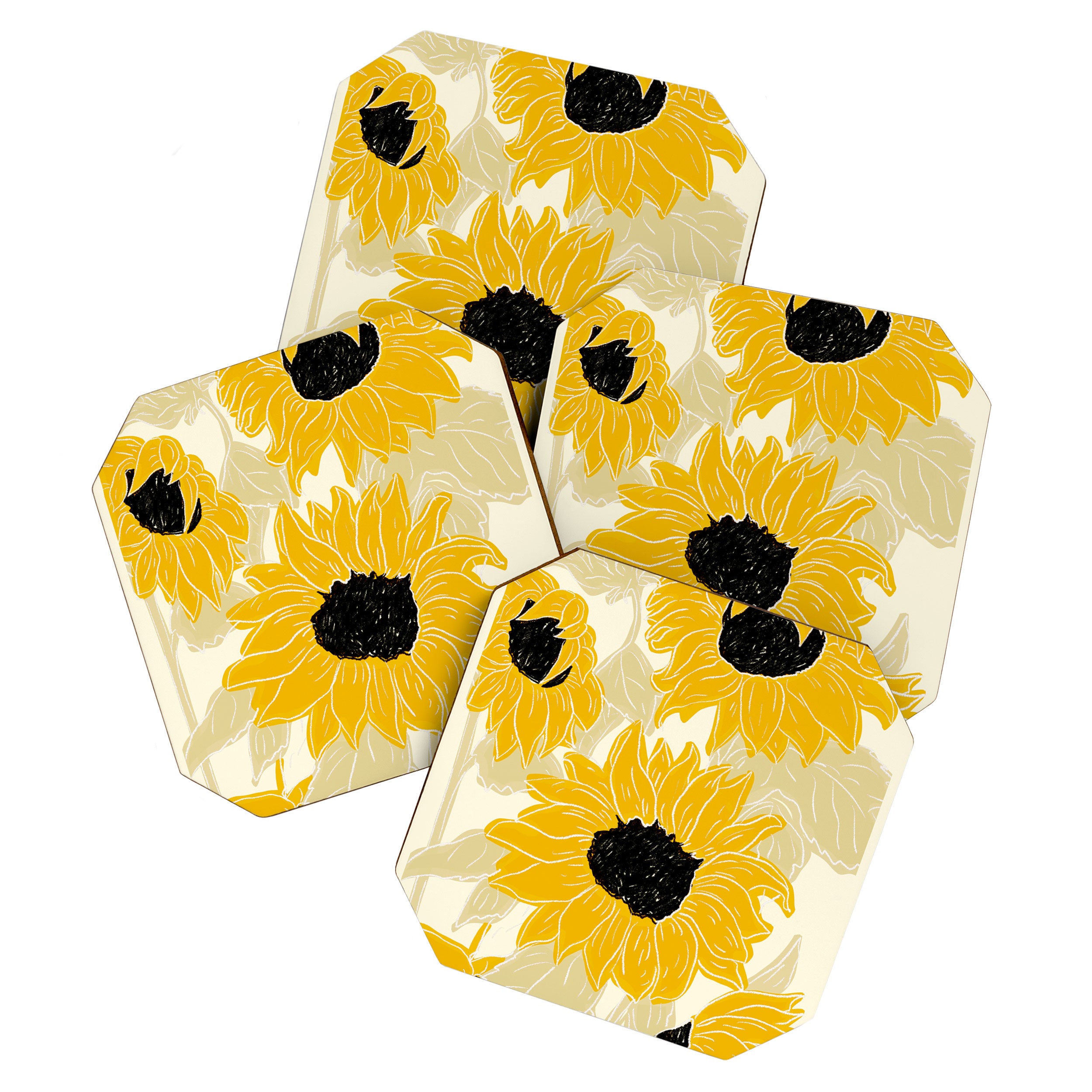 Minimalist Sunflowers Coaster Gallery Image 1