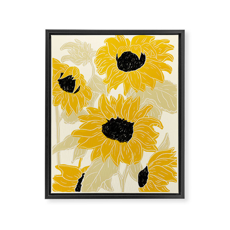 Minimalist Sunflowers Framed Canvas Print Gallery Image 6