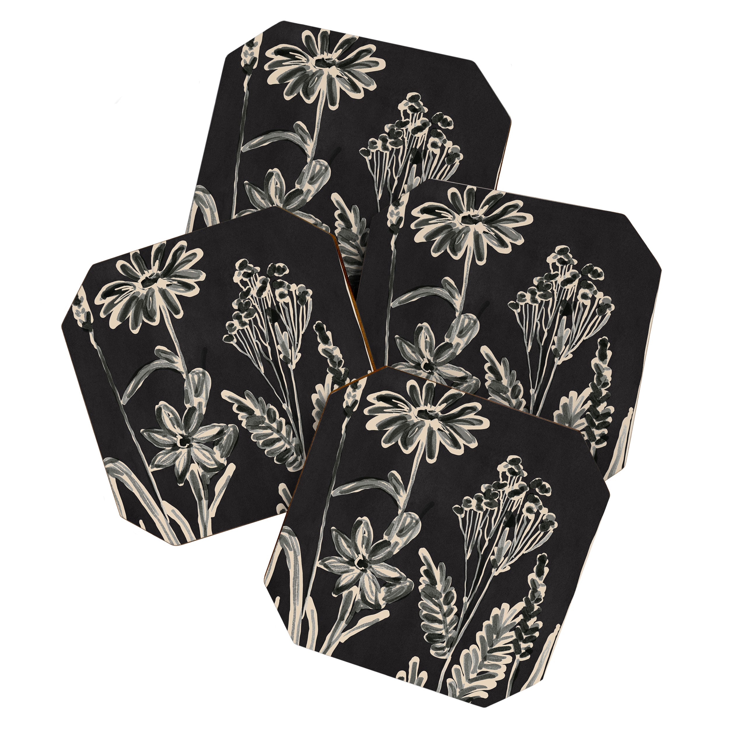 Minimalist wildflowers 3 Coaster Gallery Image 1