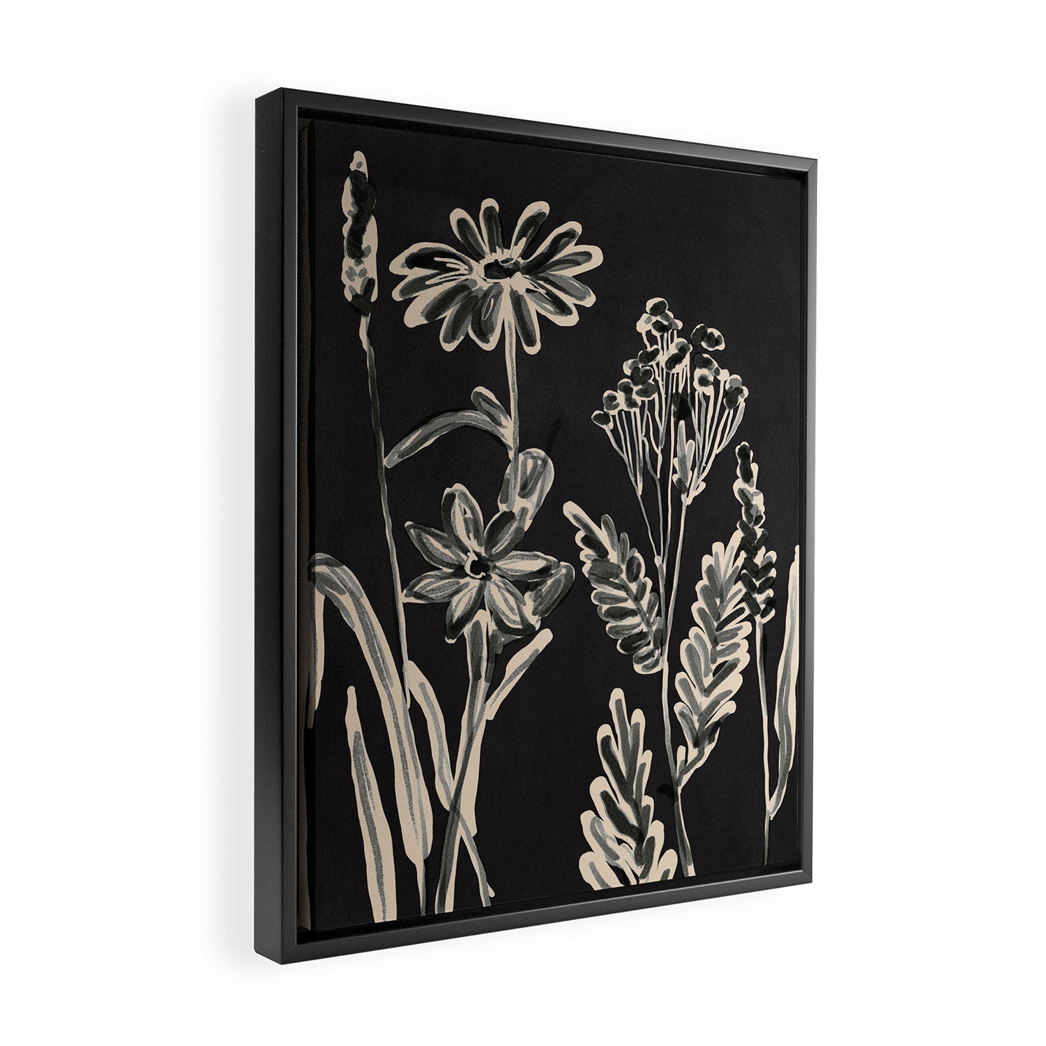 Minimalist wildflowers 3 Framed Canvas Print Gallery Image 2