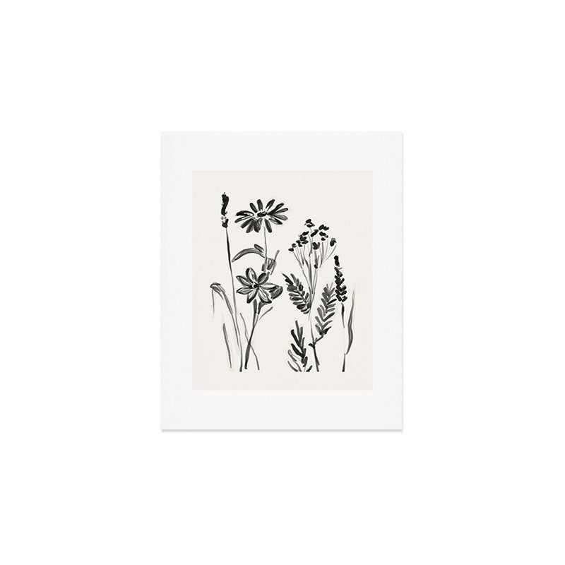 Minimalist wildflowers Art Print Gallery Image 1