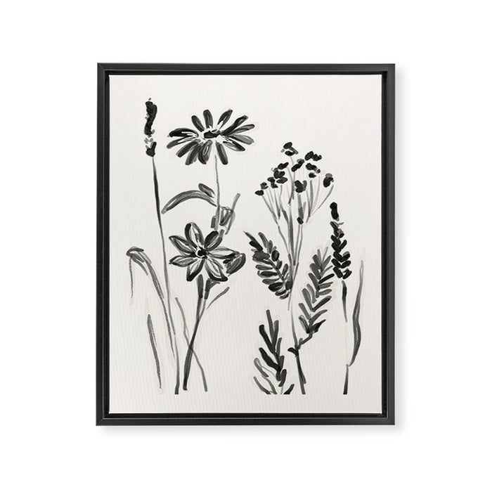 Minimalist wildflowers Framed Canvas Print Gallery Image 1