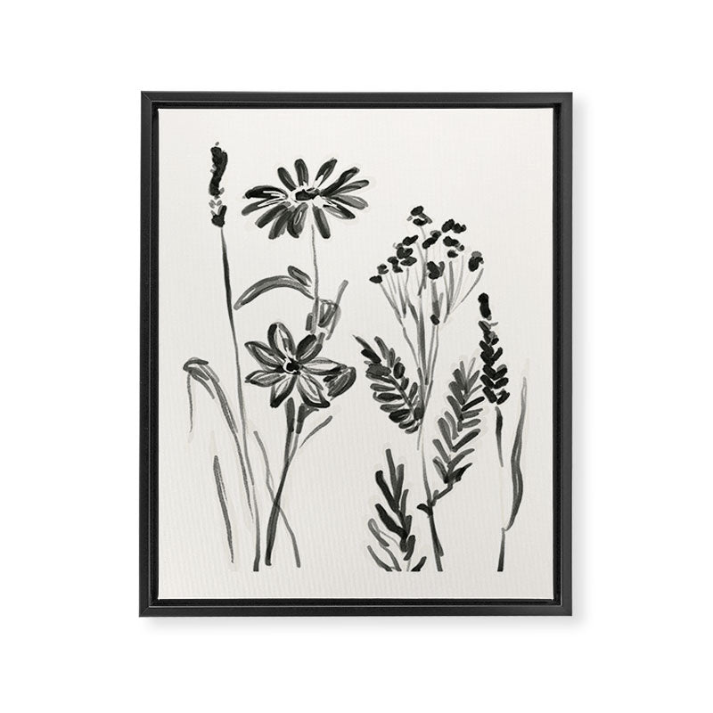 Minimalist wildflowers Framed Canvas Print Gallery Image 6