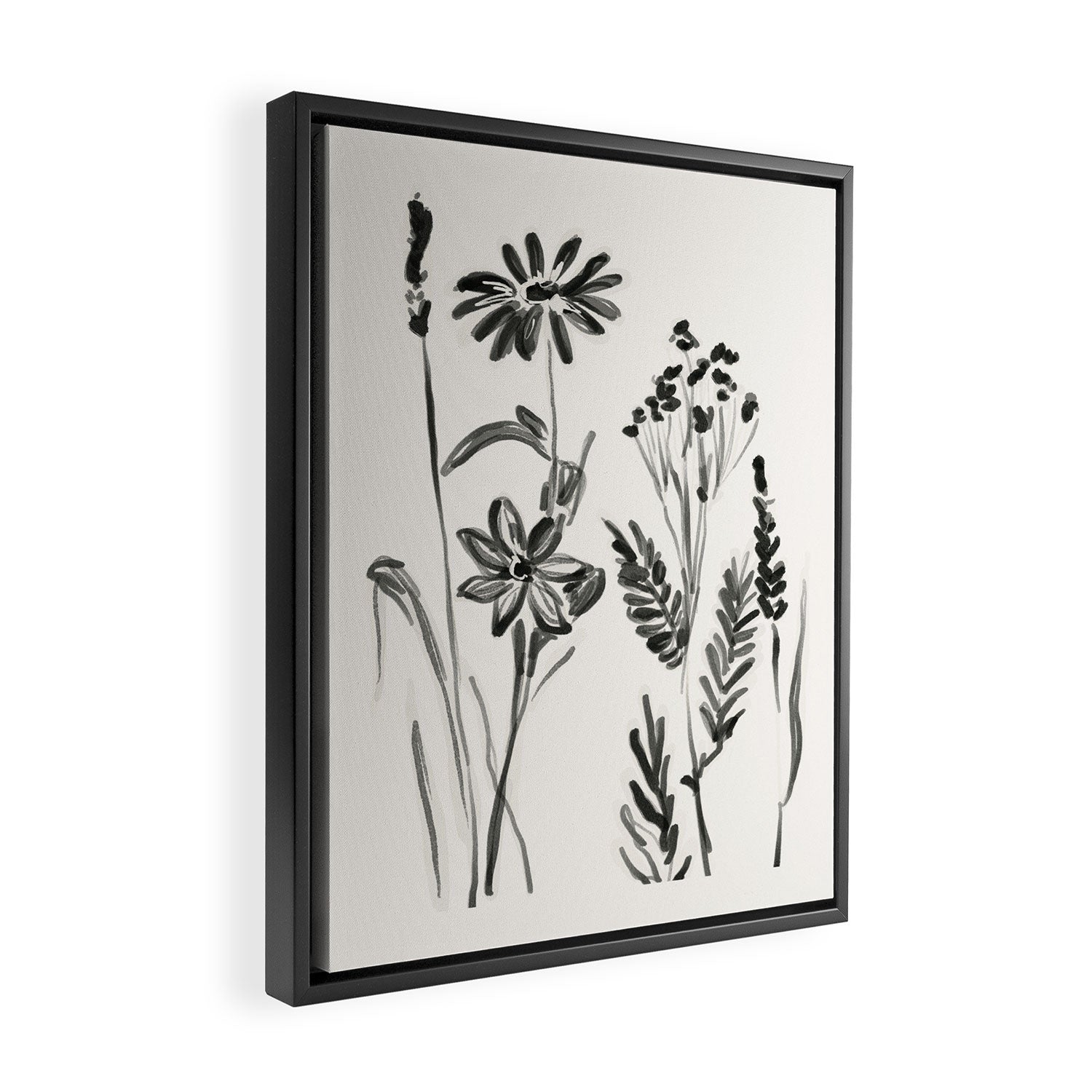Minimalist wildflowers Framed Canvas Print Gallery Image 2
