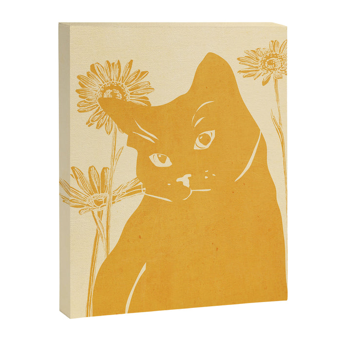 Minimalist Yellow Cat Canvas Print Gallery Image 1