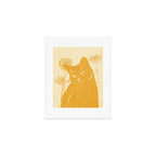 Minimalist Yellow Cat Art Print Gallery Image 1