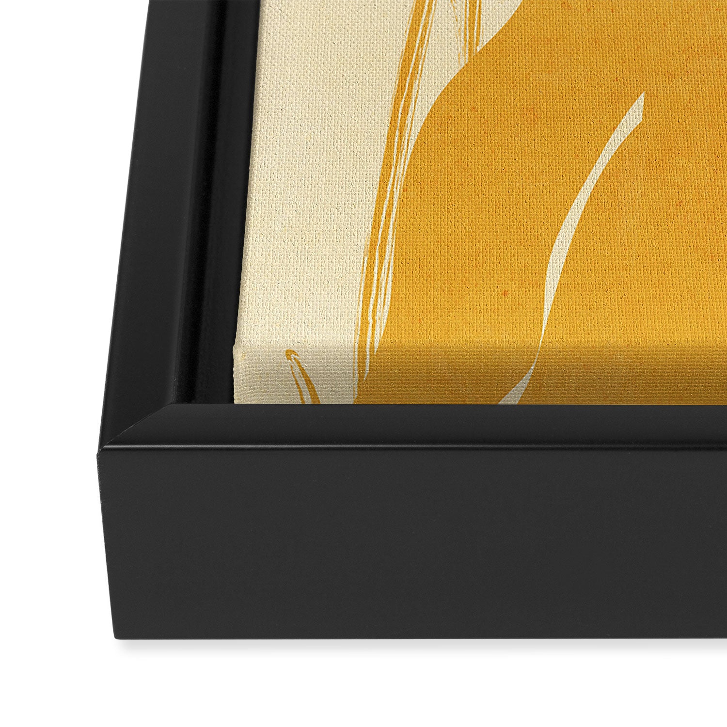 Minimalist Yellow Cat Framed Canvas Print Gallery Image 3