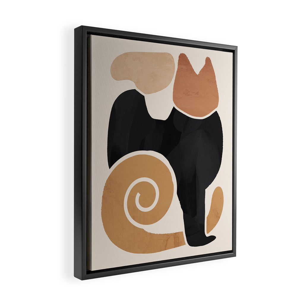 Modern Abstract Art Cat 2 Framed Canvas Print Gallery Image 2