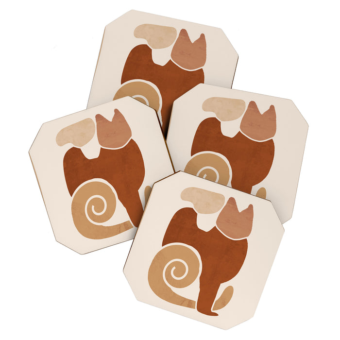 Modern Abstract Art Cat 3 Coaster Gallery Image 1