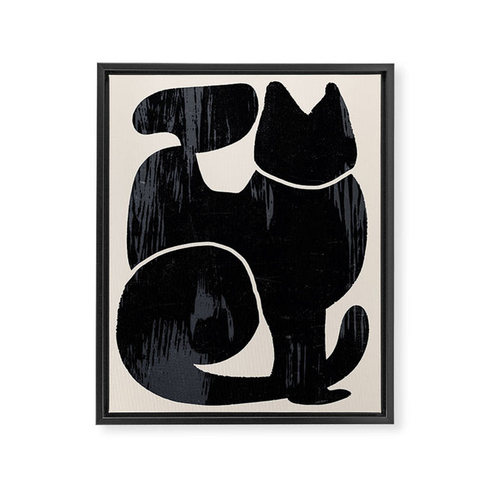 Modern Abstract Art Cat Framed Canvas Print Gallery Image 1