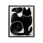 Modern Abstract Art Cat Framed Canvas Print Gallery Image 6