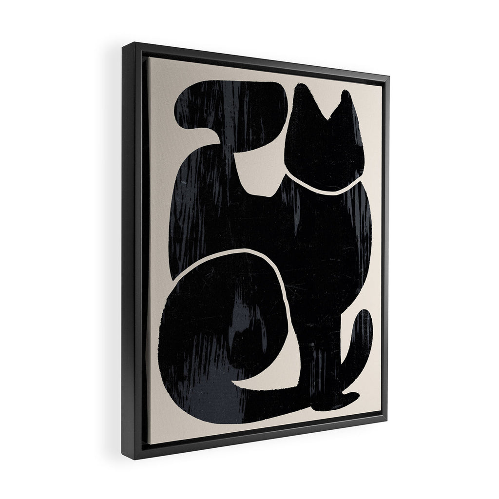 Modern Abstract Art Cat Framed Canvas Print Gallery Image 2
