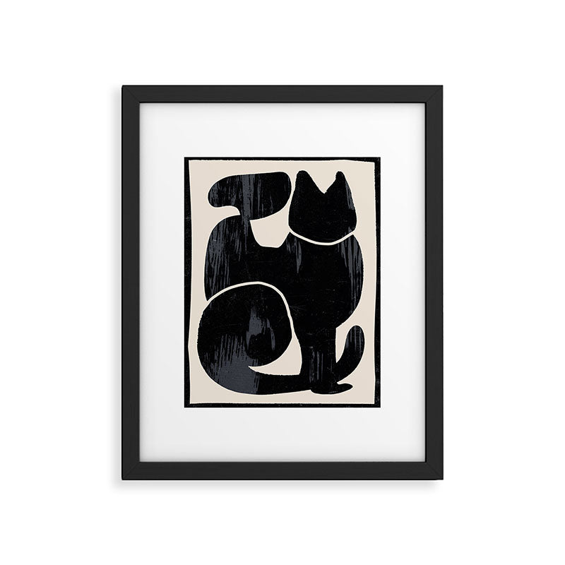 Modern Abstract Art Cat Framed Art Print Gallery Image 5