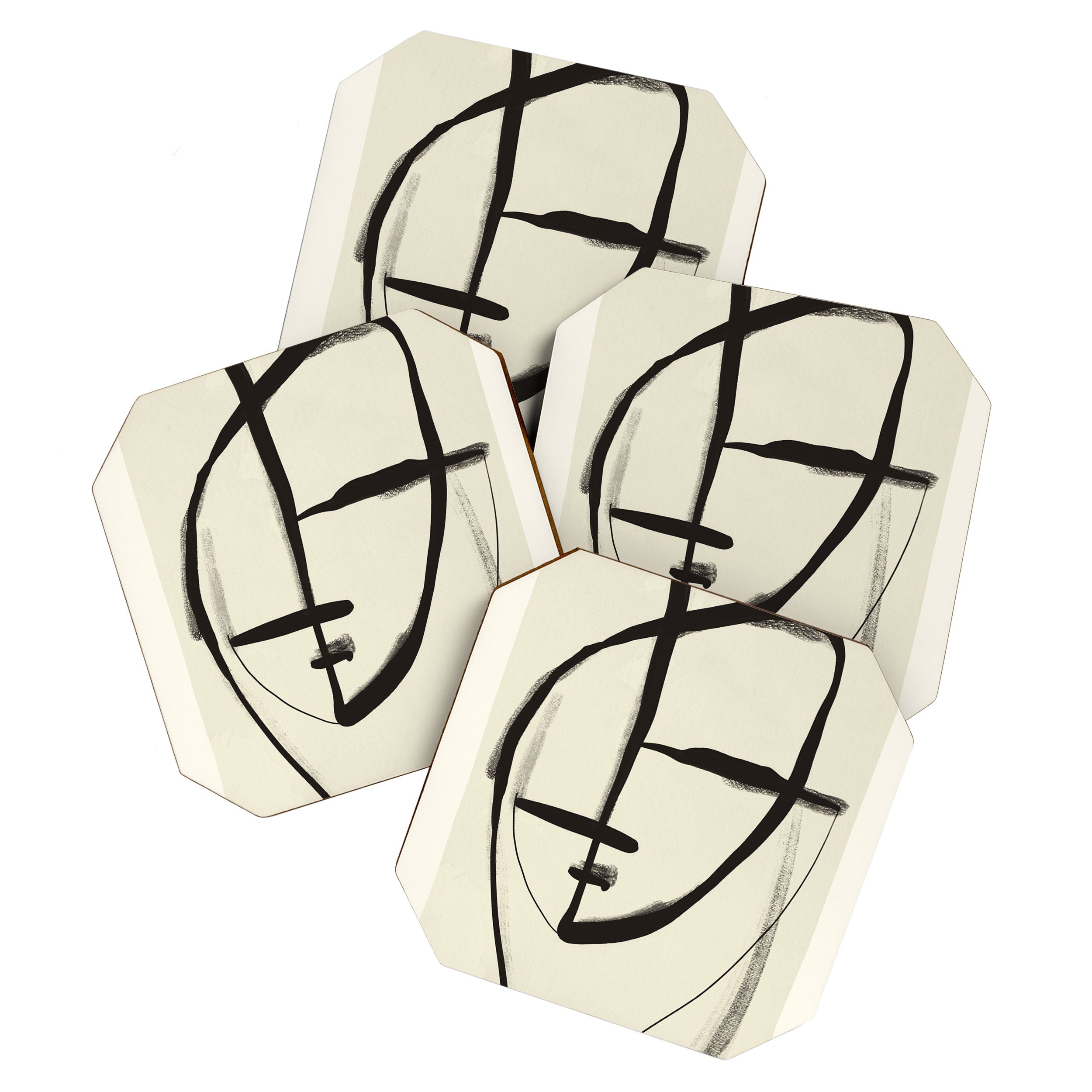 Modern Abstract Art Face 18 Coaster Gallery Image 1