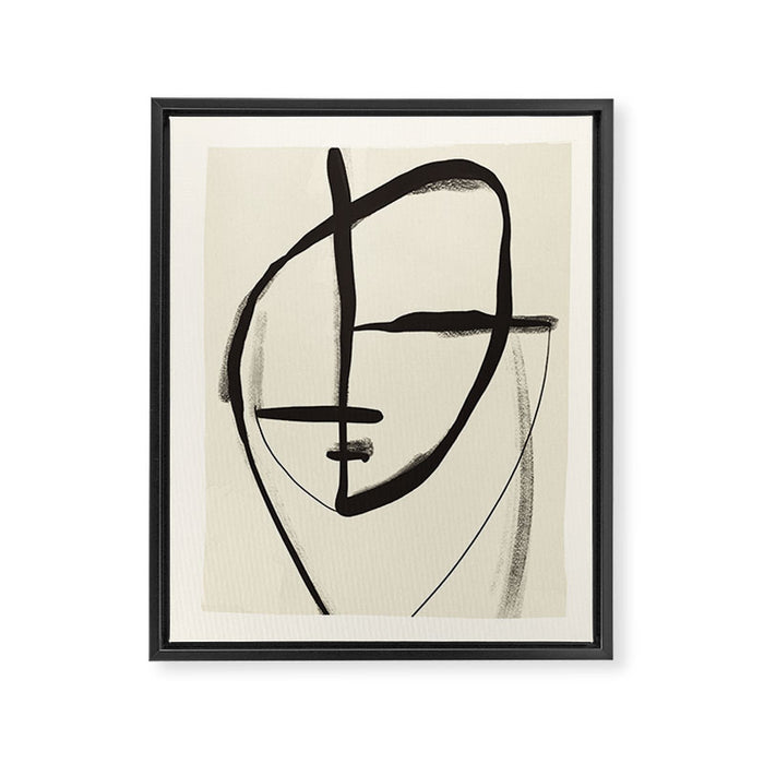 Modern Abstract Art Face 18 Framed Canvas Print Gallery Image 1