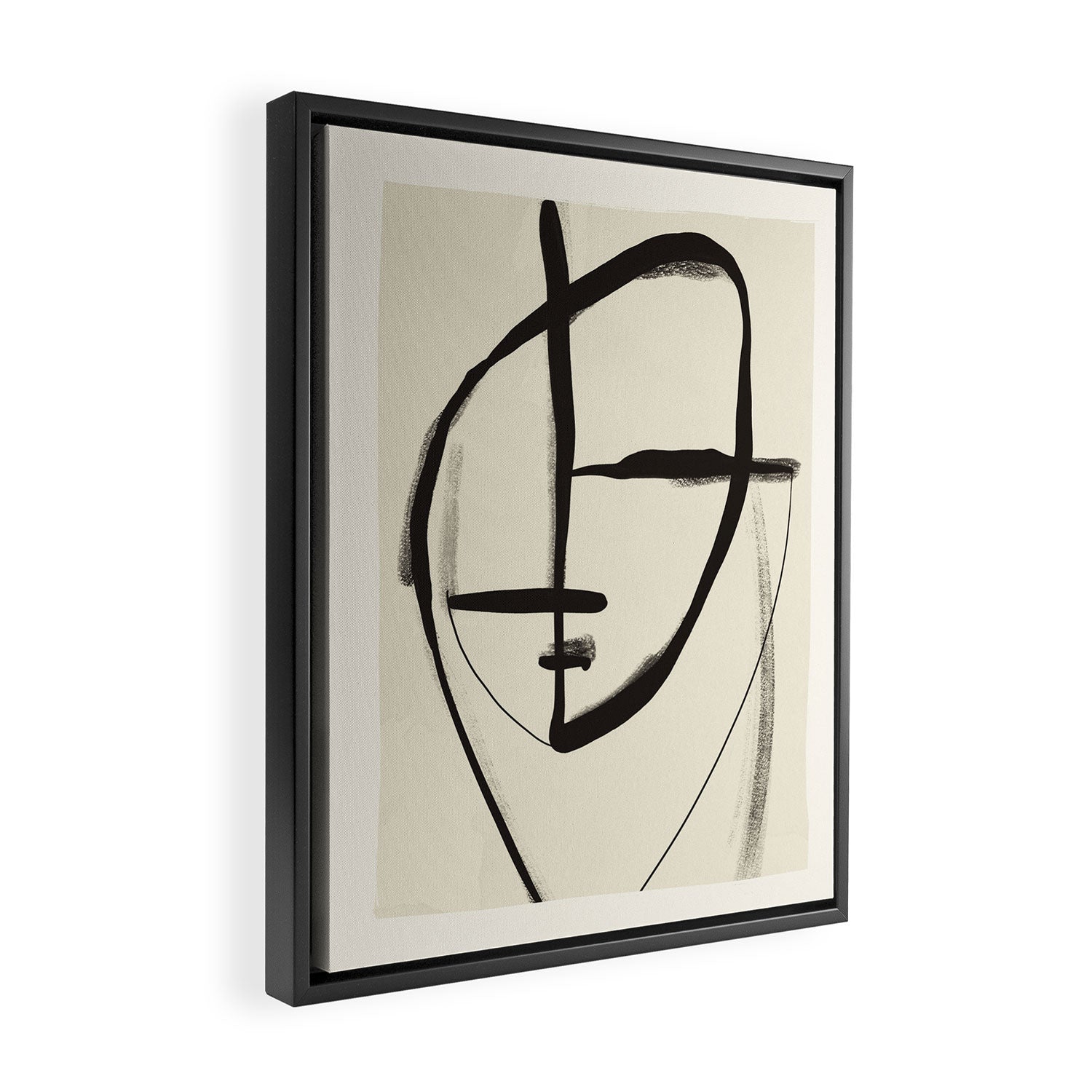 Modern Abstract Art Face 18 Framed Canvas Print Gallery Image 2