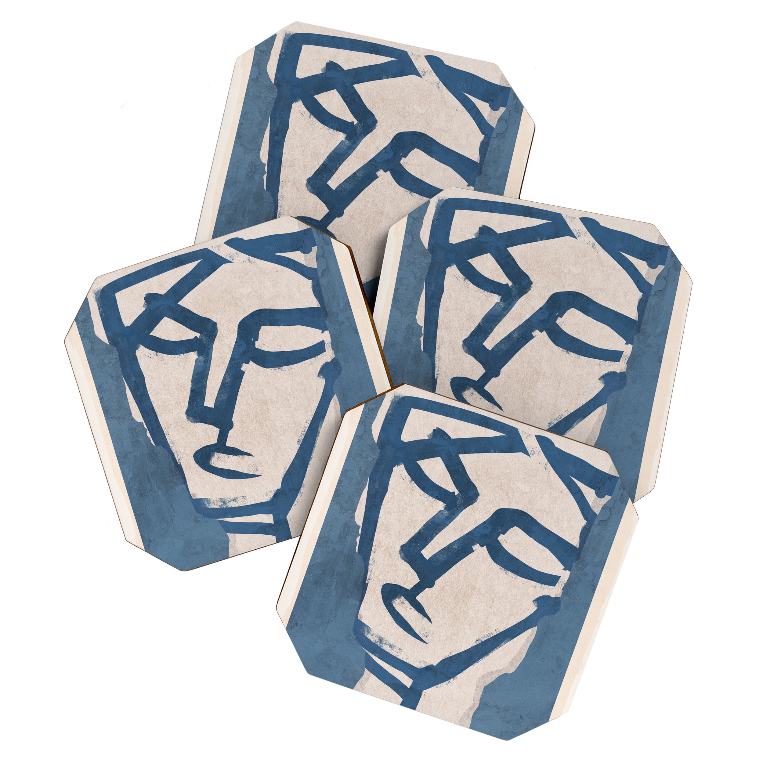 Modern Abstract Art Face 19 Coaster Gallery Image 1