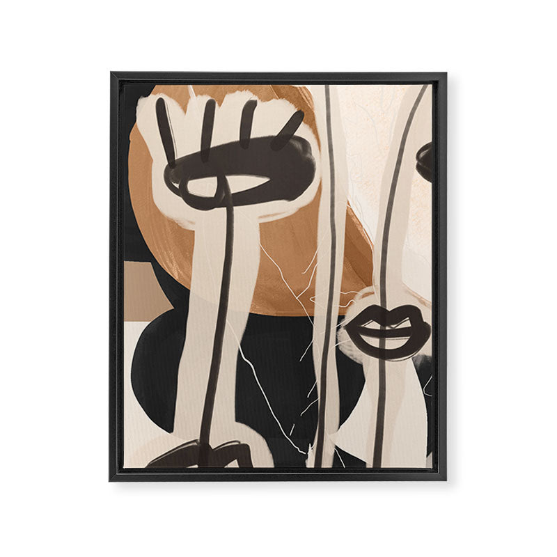 Modern Abstract Art Face 23 Framed Canvas Print Gallery Image 6