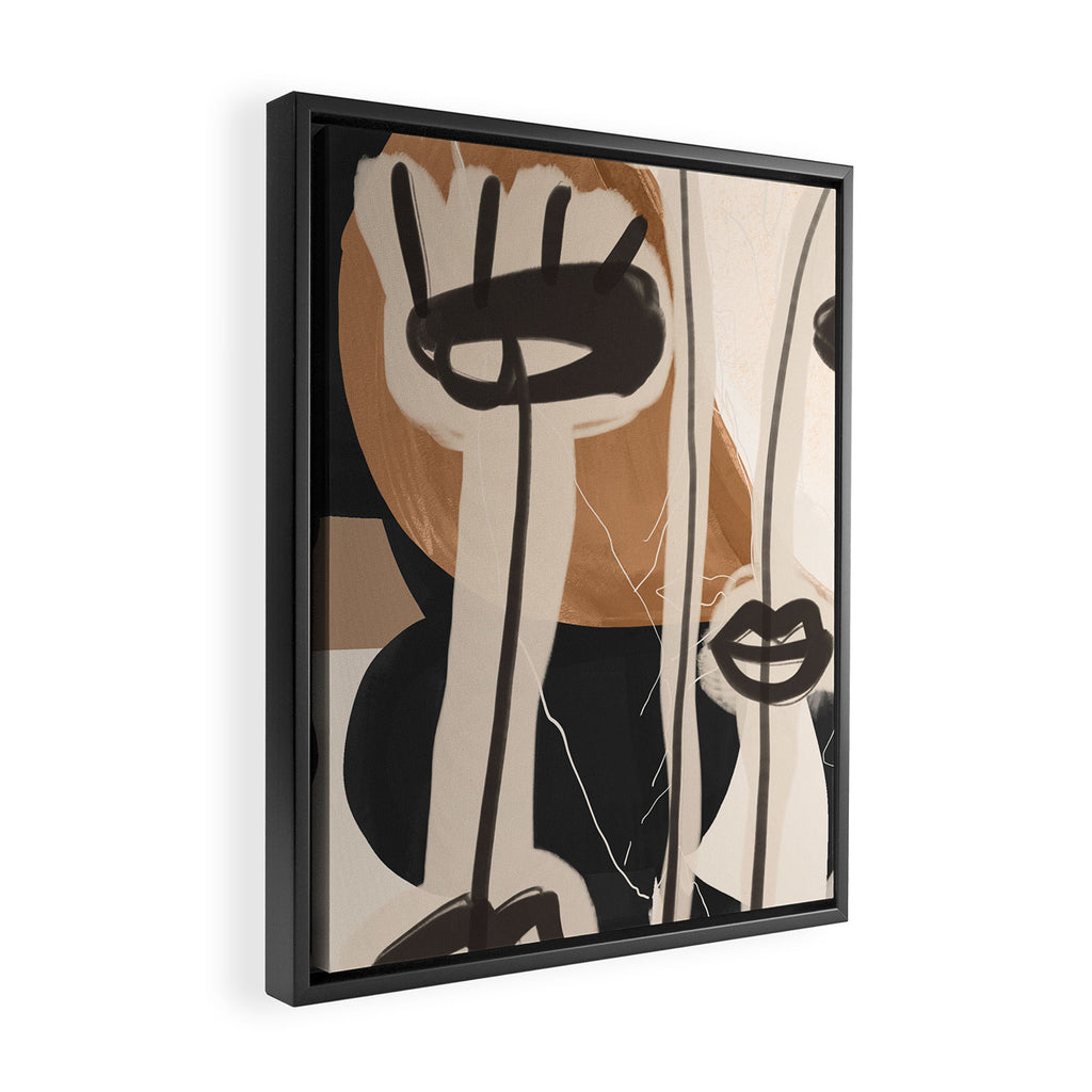 Modern Abstract Art Face 23 Framed Canvas Print Gallery Image 2