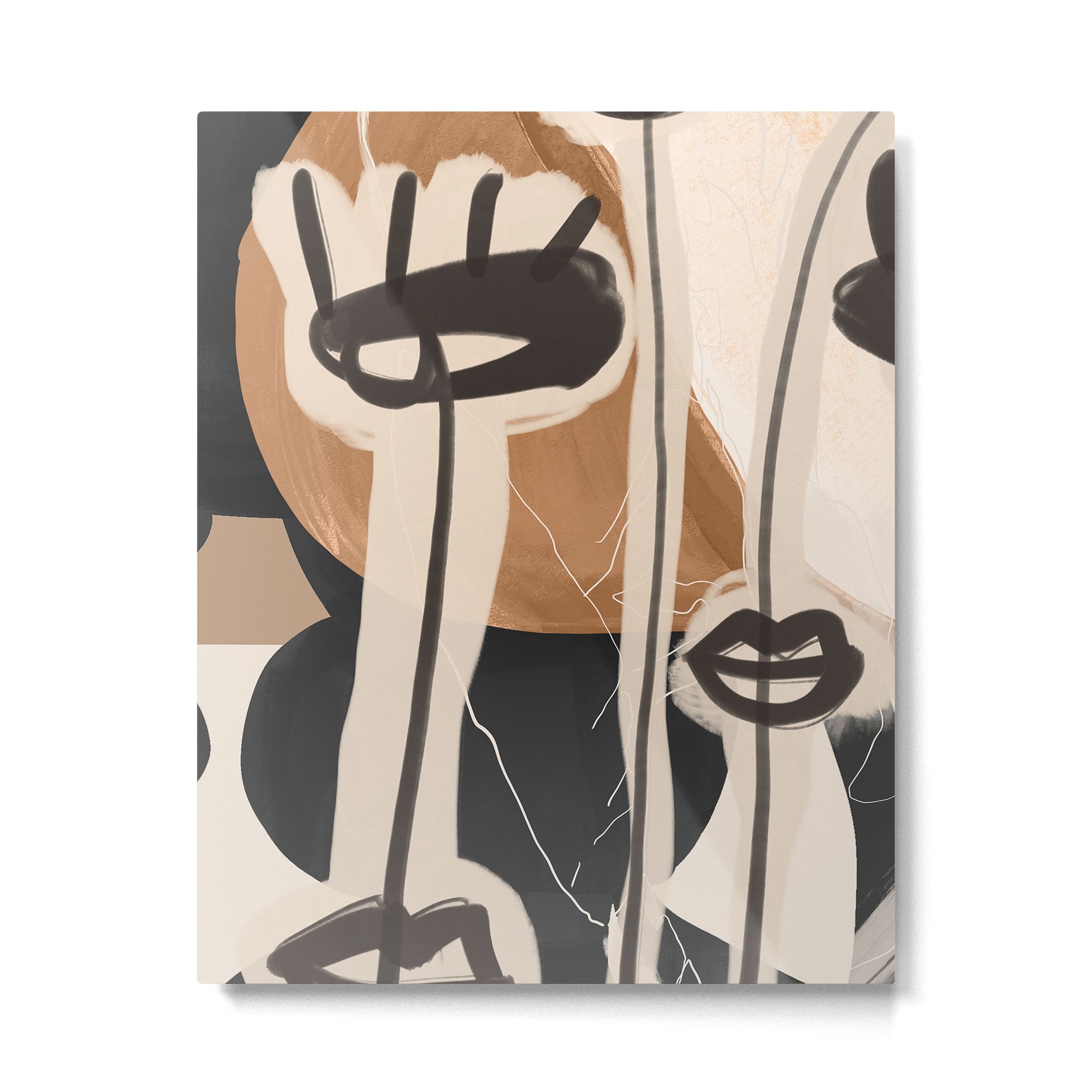 Modern Abstract Art Face 23 Metal Print Gallery Image 4