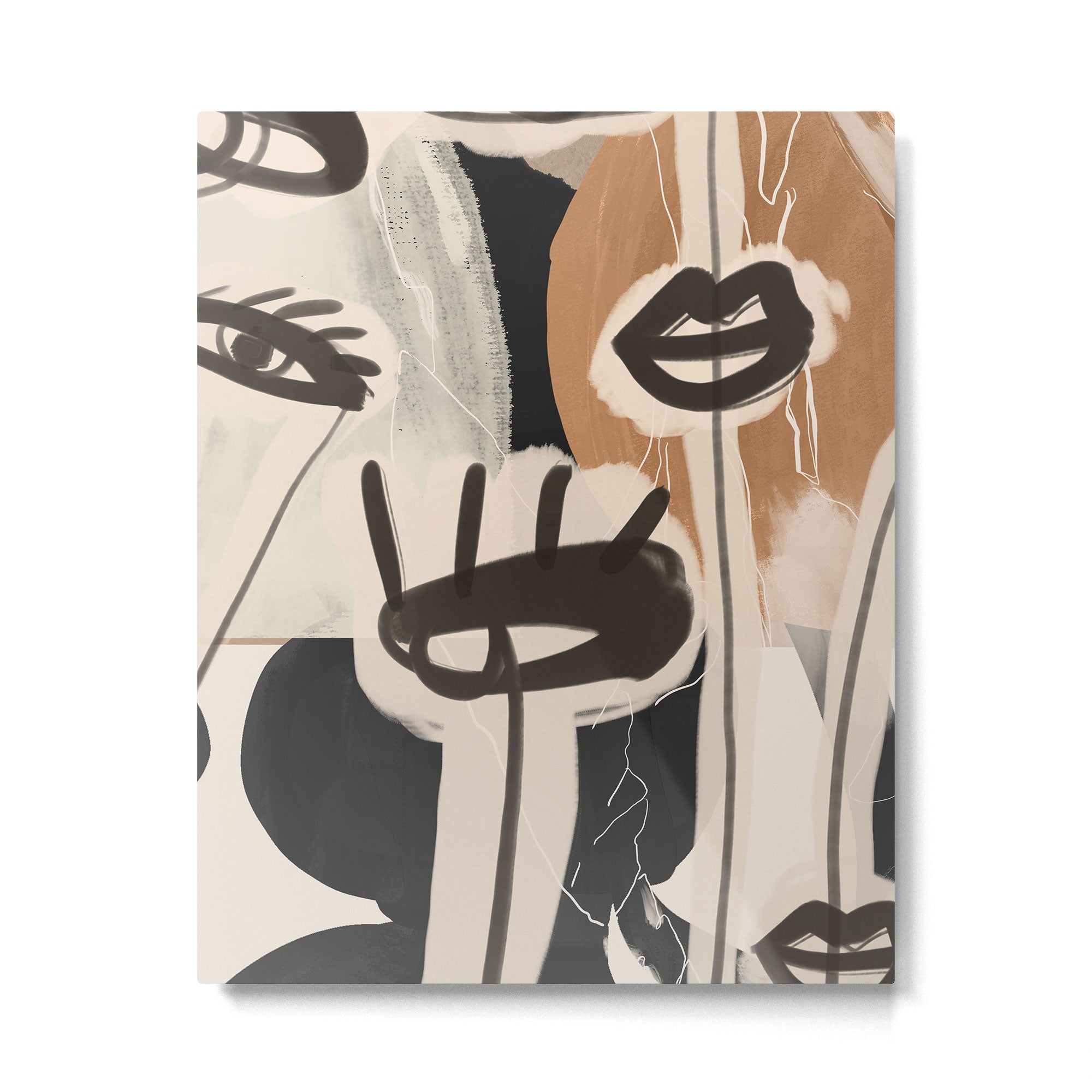 Modern Abstract Art Face 24 Metal Print Gallery Image 4