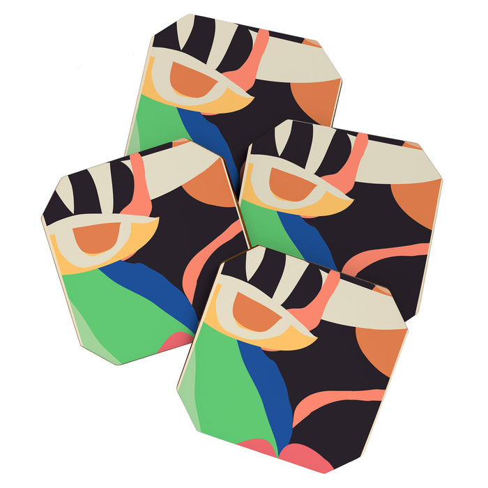 Modern Abstract Art Face 3 Coaster Gallery Image 1