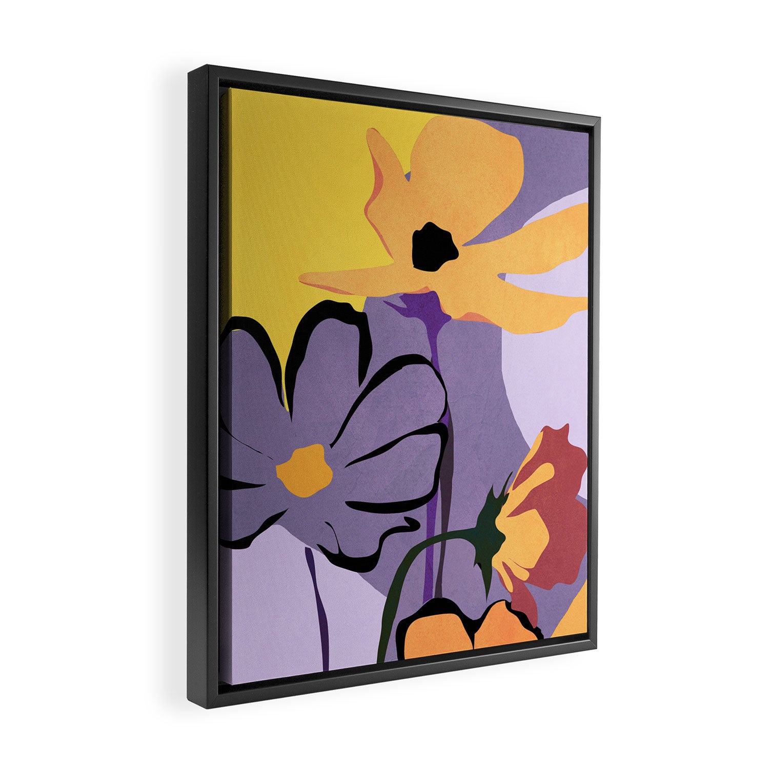 Modern Abstract Art Flowers 16 Framed Canvas Print Gallery Image 2