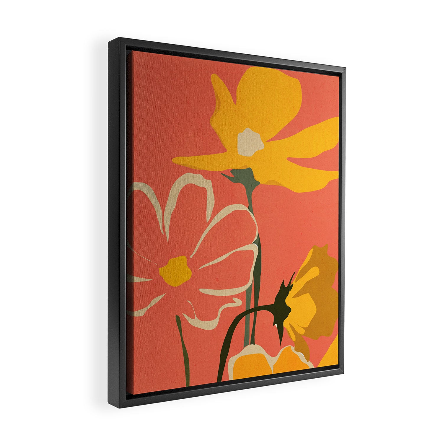 Modern Abstract Art Flowers 4 Framed Canvas Print Gallery Image 2