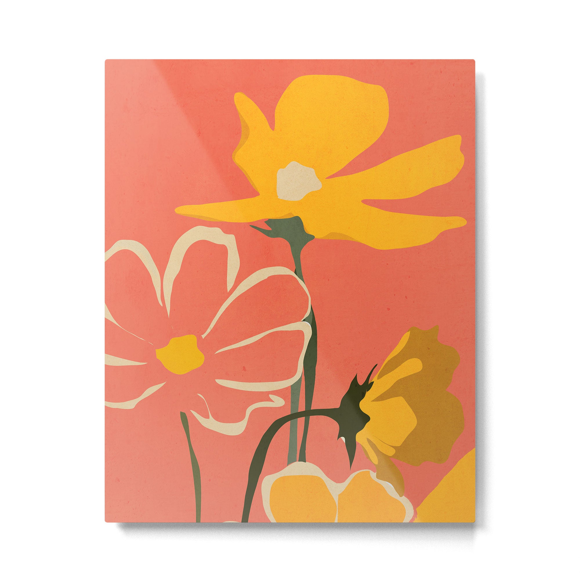 Modern Abstract Art Flowers 4 Metal Print Gallery Image 4