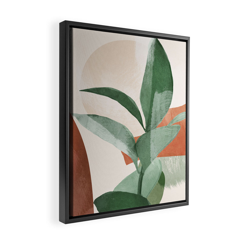 Modern Abstract Art Plant 3 Framed Canvas Print Gallery Image 2