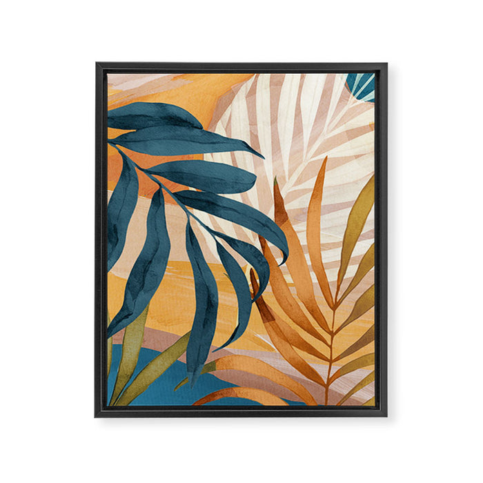 Modern Abstract Art Tropical Leaves 4 Framed Canvas Print Gallery Image 1