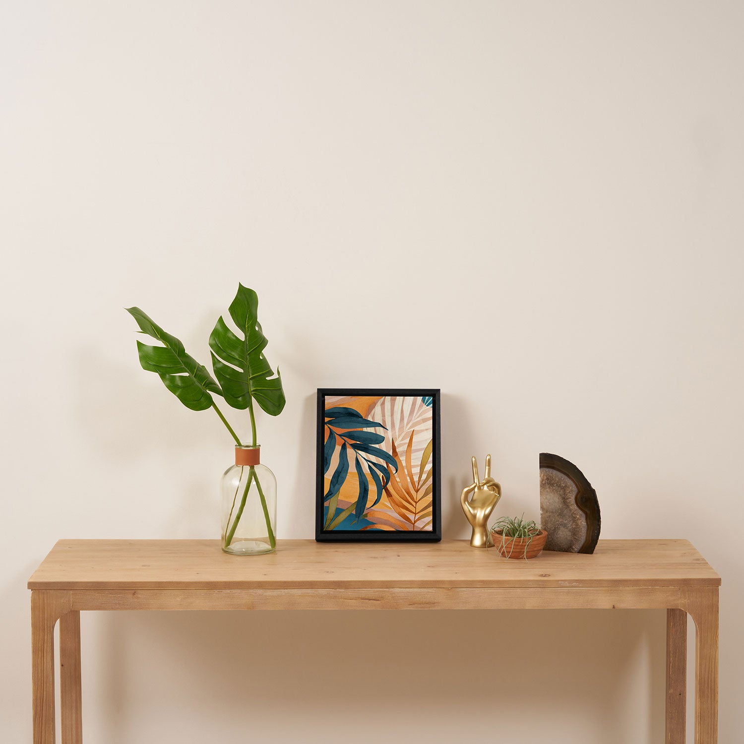 Modern Abstract Art Tropical Leaves 4 Framed Canvas Print Gallery Image 4