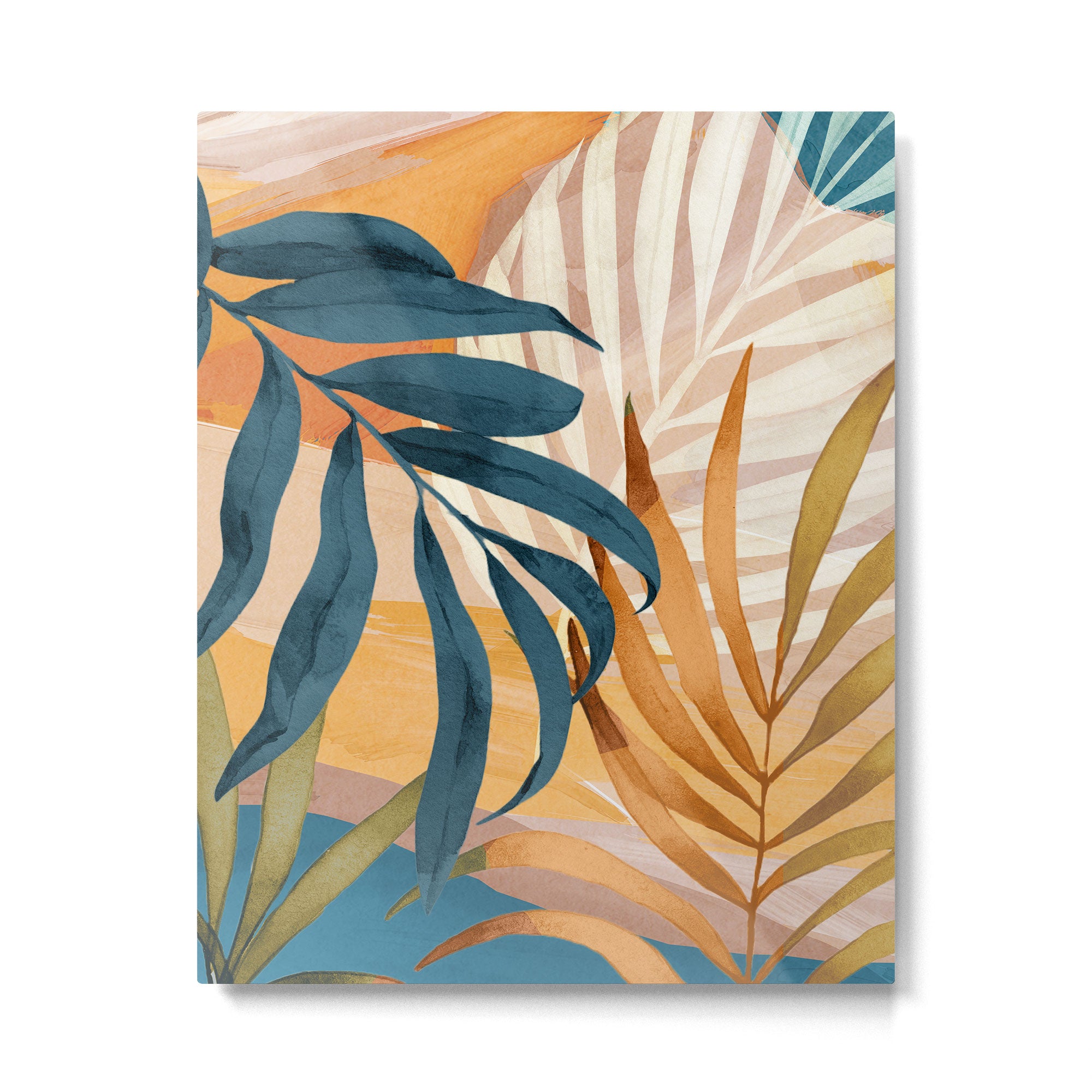 Modern Abstract Art Tropical Leaves 4 Metal Print Gallery Image 4