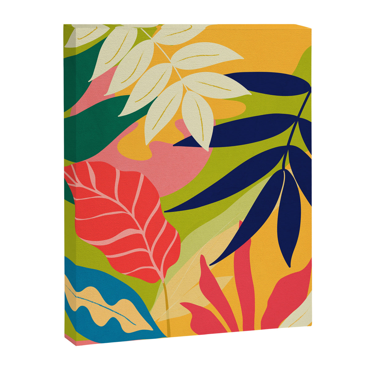 Modern Abstract Art Tropical Leaves Canvas Print Gallery Image 6