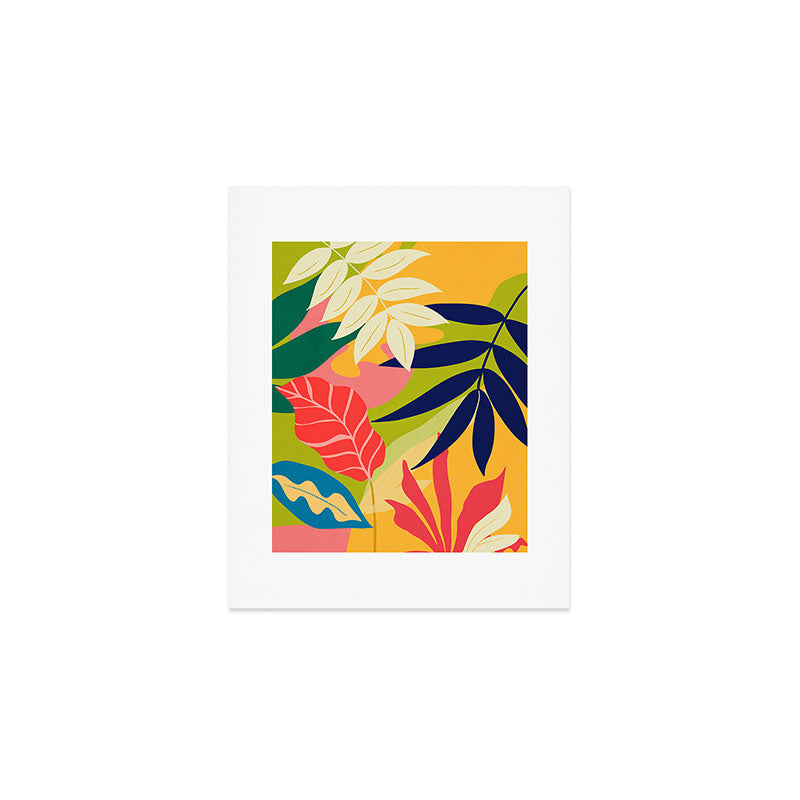 Modern Abstract Art Tropical Leaves Art Print Gallery Image 1