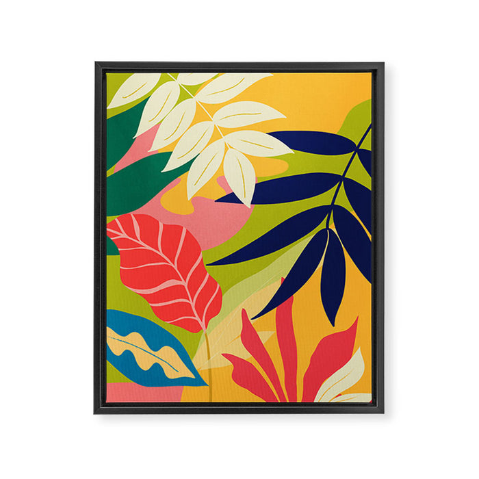 Modern Abstract Art Tropical Leaves Framed Canvas Print Gallery Image 1