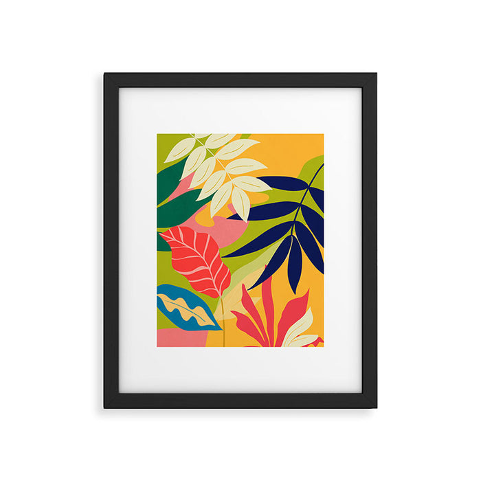 Modern Abstract Art Tropical Leaves Framed Art Print Gallery Image 1