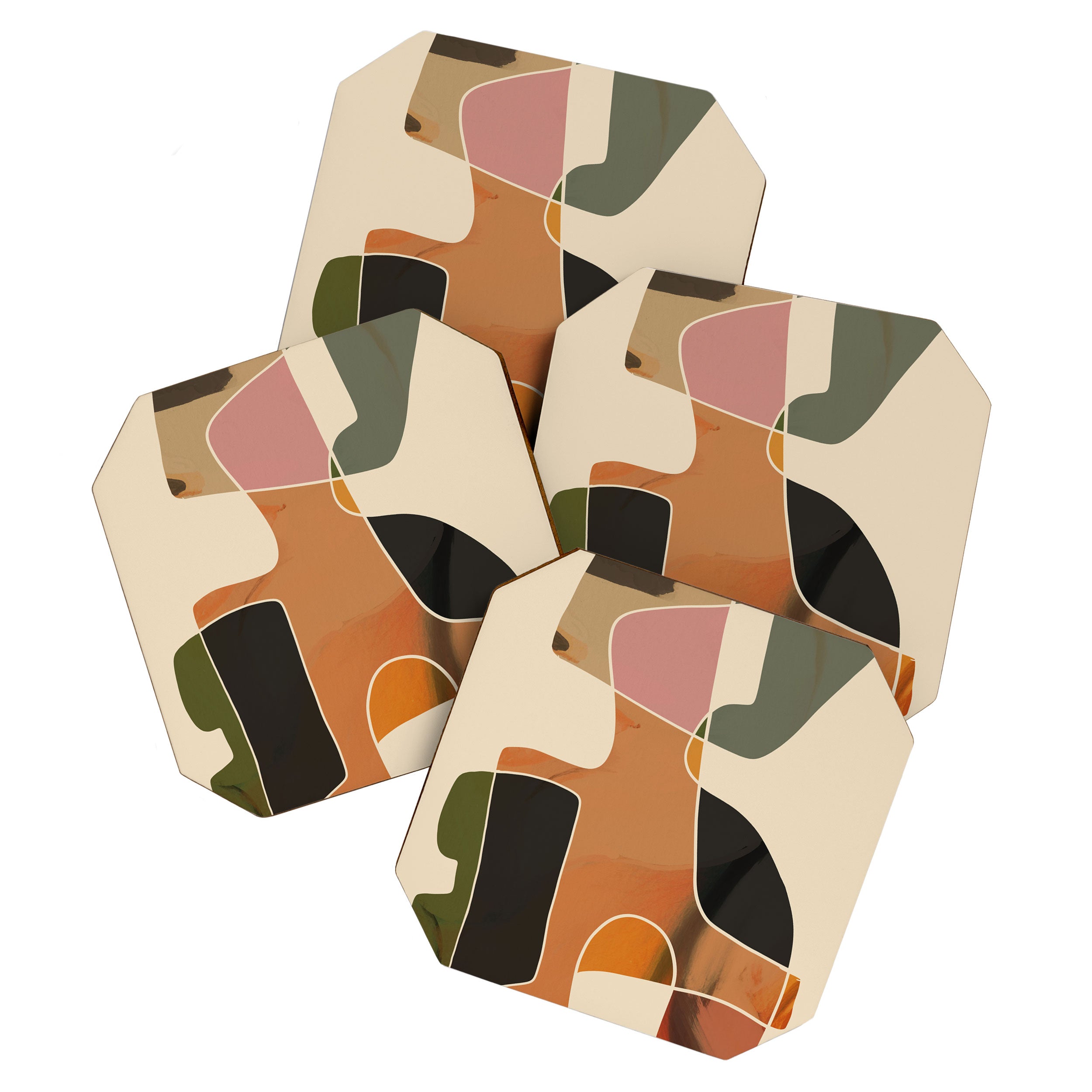 Modern Abstract Colorful Shapes Coaster Gallery Image 1