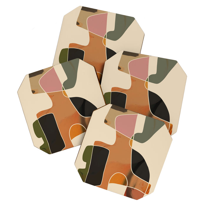 Modern Abstract Colorful Shapes Coaster Gallery Image 1