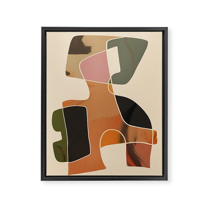 Modern Abstract Colorful Shapes Framed Canvas Print Gallery Image 1