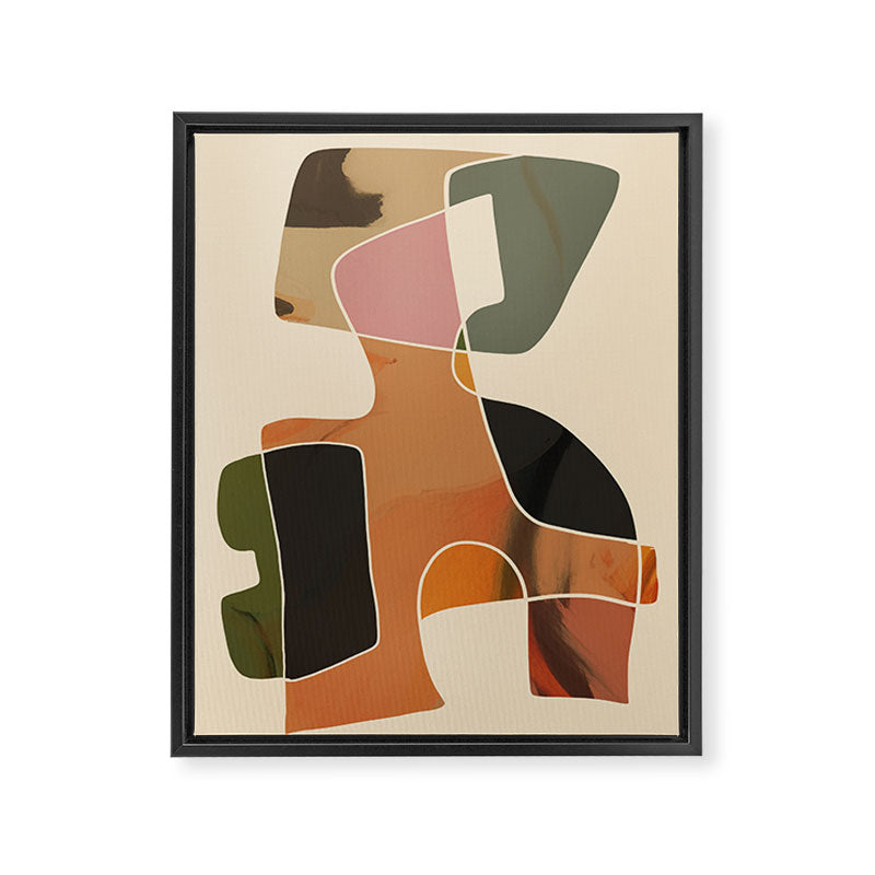 Modern Abstract Colorful Shapes Framed Canvas Print Gallery Image 6