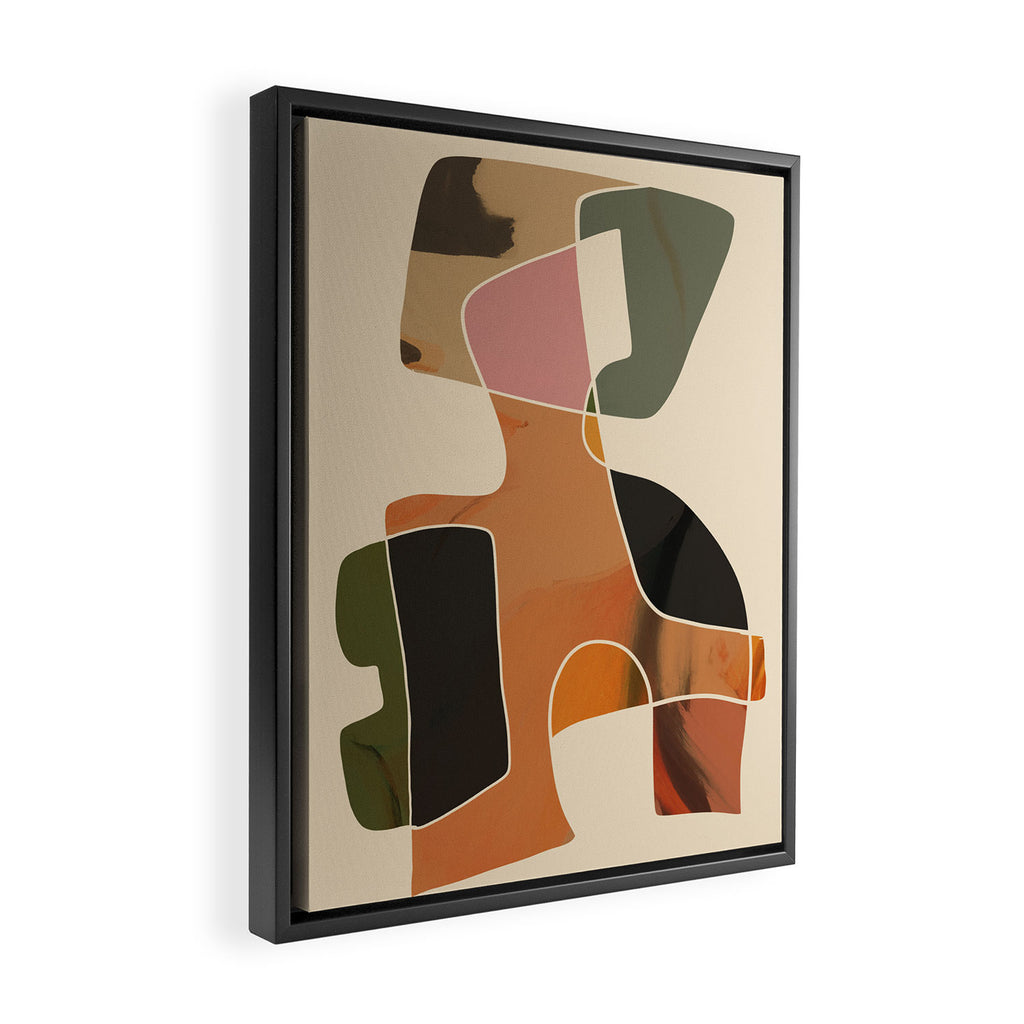 Modern Abstract Colorful Shapes Framed Canvas Print Gallery Image 2