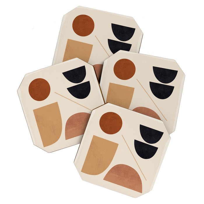 Modern Abstract Minimal Shapes 223 Coaster Gallery Image 1