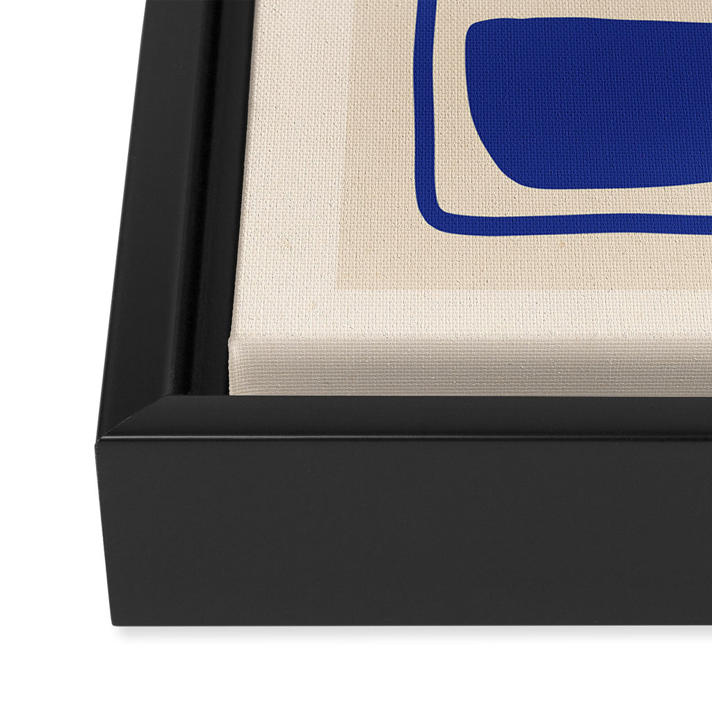 Modern Abstract Minimal Shapes 53 Cobalt Blue Framed Canvas Print Gallery Image 3