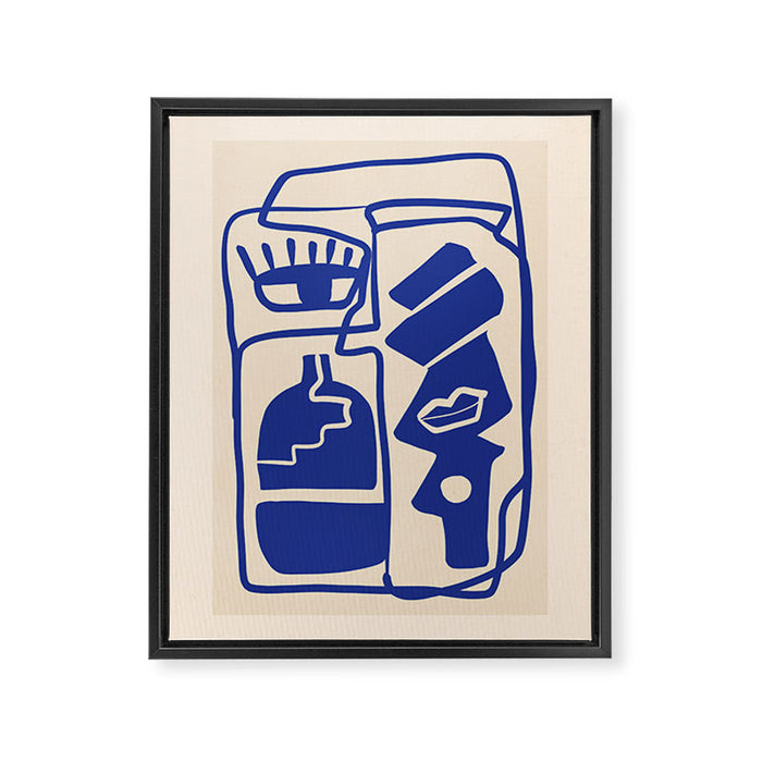 Modern Abstract Minimal Shapes 53 Cobalt Blue Framed Canvas Print Gallery Image 1