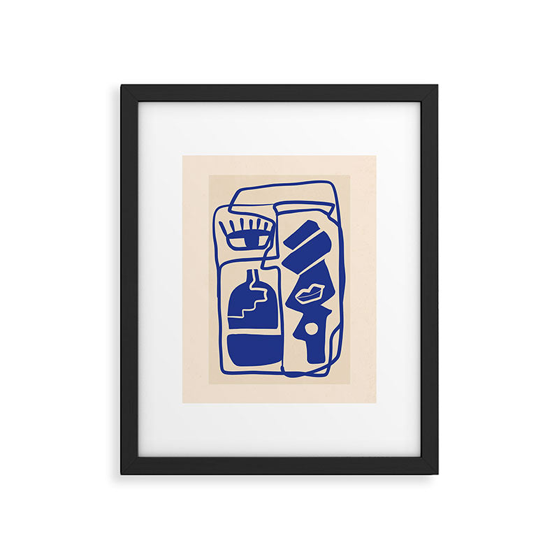 Modern Abstract Minimal Shapes 53 Cobalt Blue Framed Art Print Gallery Image 5