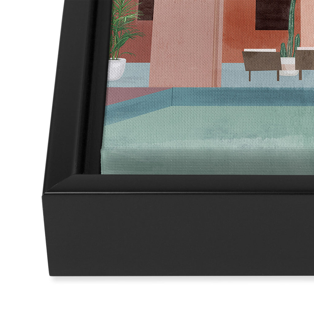 Moroccan Pool Framed Canvas Print Gallery Image 3