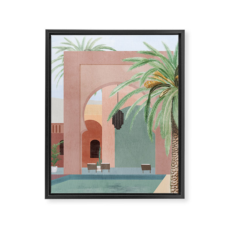 Moroccan Pool Framed Canvas Print Gallery Image 6