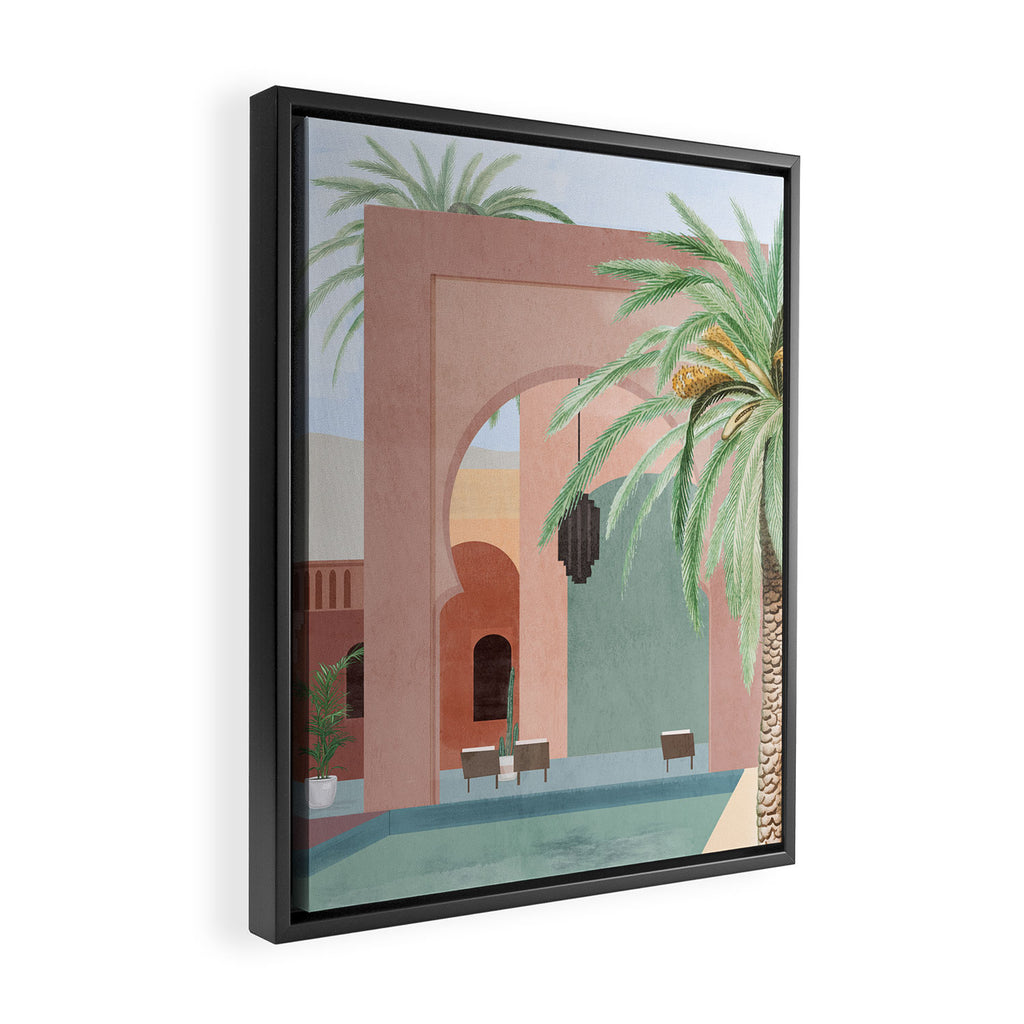 Moroccan Pool Framed Canvas Print Gallery Image 2