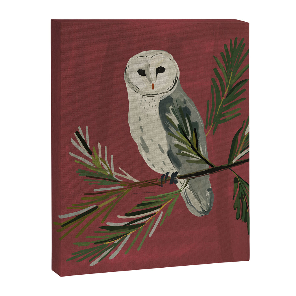 Owl on a Pine Branch Canvas Print Gallery Image 6